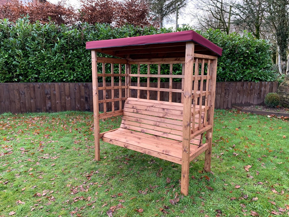Bramham Garden Arbour by Charles Taylor - 3 Seats Burgundy Cushions - Image 13