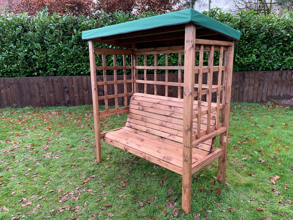 Bramham Garden Arbour by Charles Taylor - 3 Seats Green Cushions - Image 10