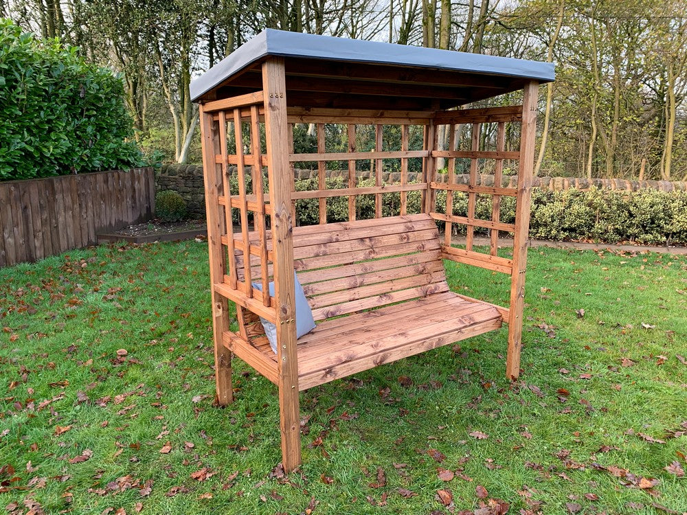 Bramham Garden Arbour by Charles Taylor - 3 Seats Grey Cushions - Image 10