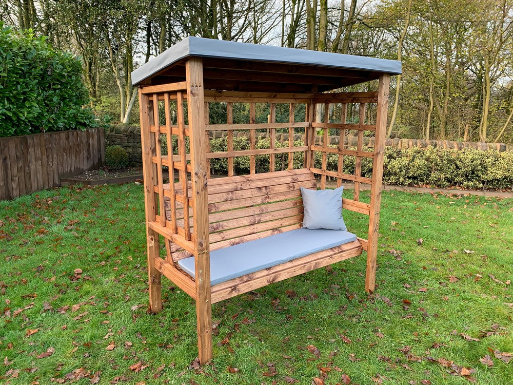 Bramham Garden Arbour by Charles Taylor - 3 Seats Grey Cushions - Image 11