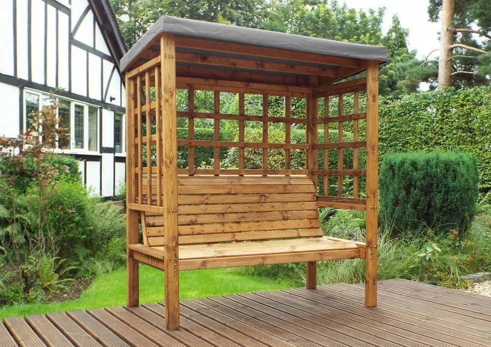 Bramham Garden Arbour by Charles Taylor - 3 Seats Grey Cushions - Image 2