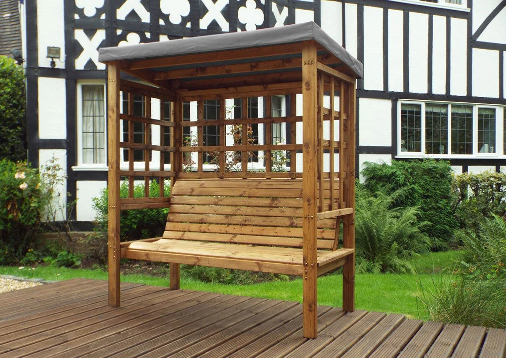 Bramham Garden Arbour by Charles Taylor - 3 Seats Grey Cushions - Image 4