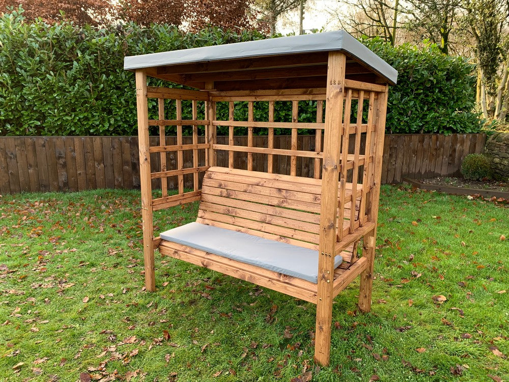 Bramham Garden Arbour by Charles Taylor - 3 Seats Grey Cushions - Image 8