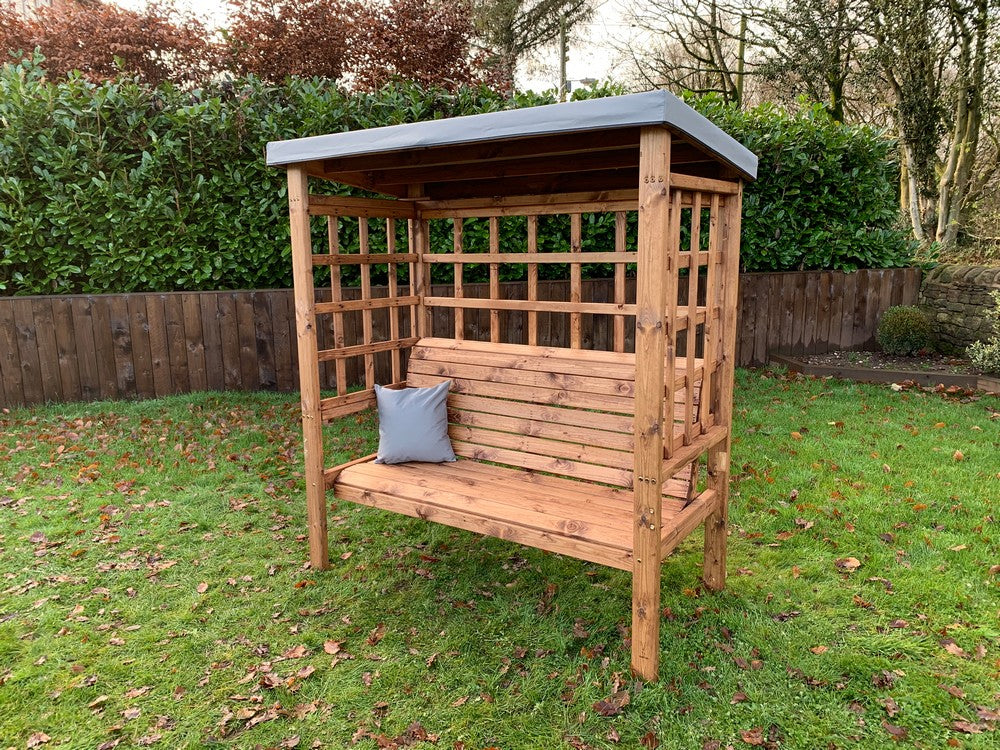 Bramham Garden Arbour by Charles Taylor - 3 Seats Grey Cushions - Image 9