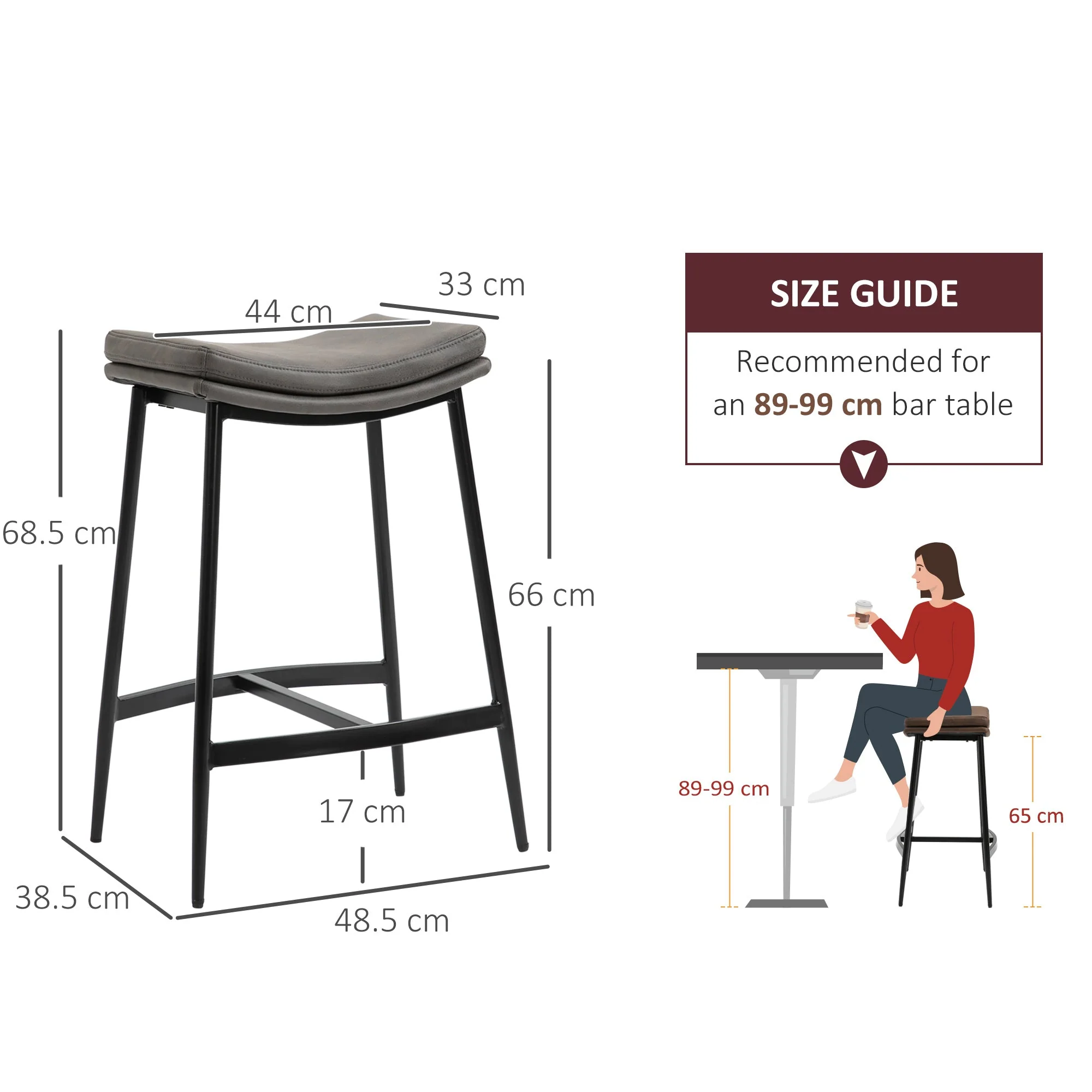Breakfast Bar Stools Set of 2 - Image 3