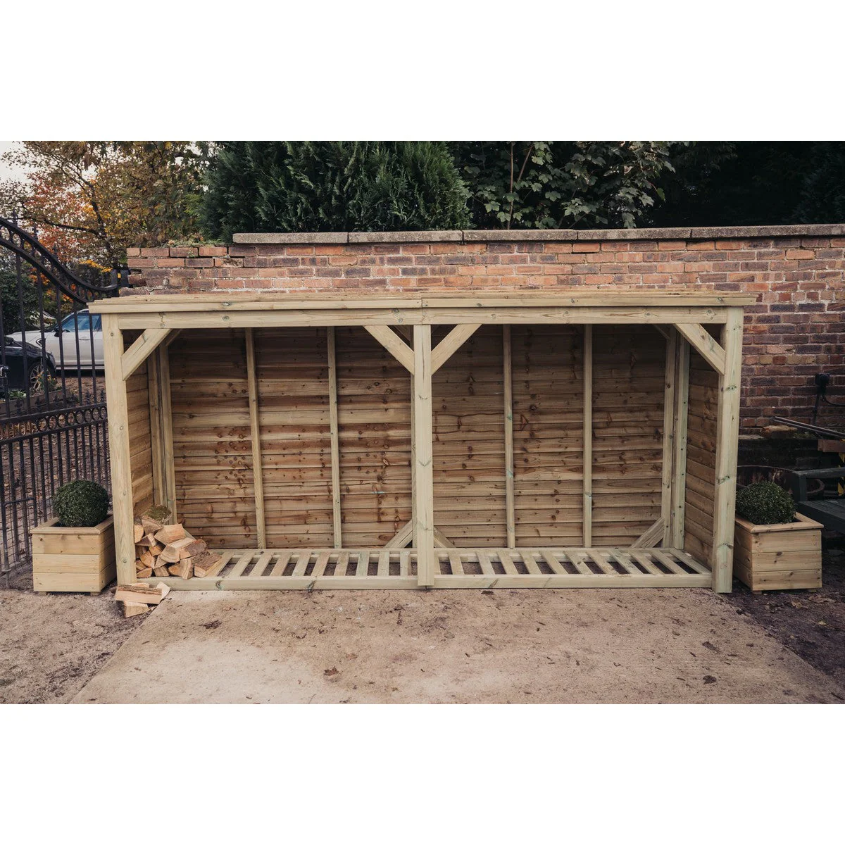 Broadway Garden Log Store 360cm wide x 60cm deep by Churnet Valley - LS6X12 - Image 2
