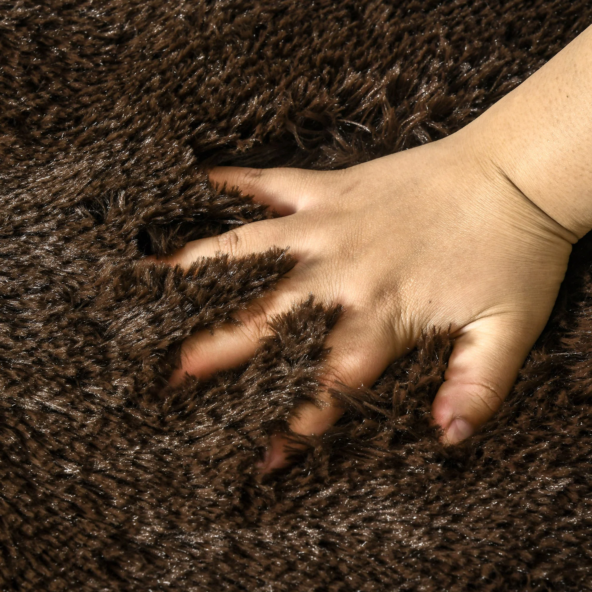 Brown Fluffy Rug - Image 8