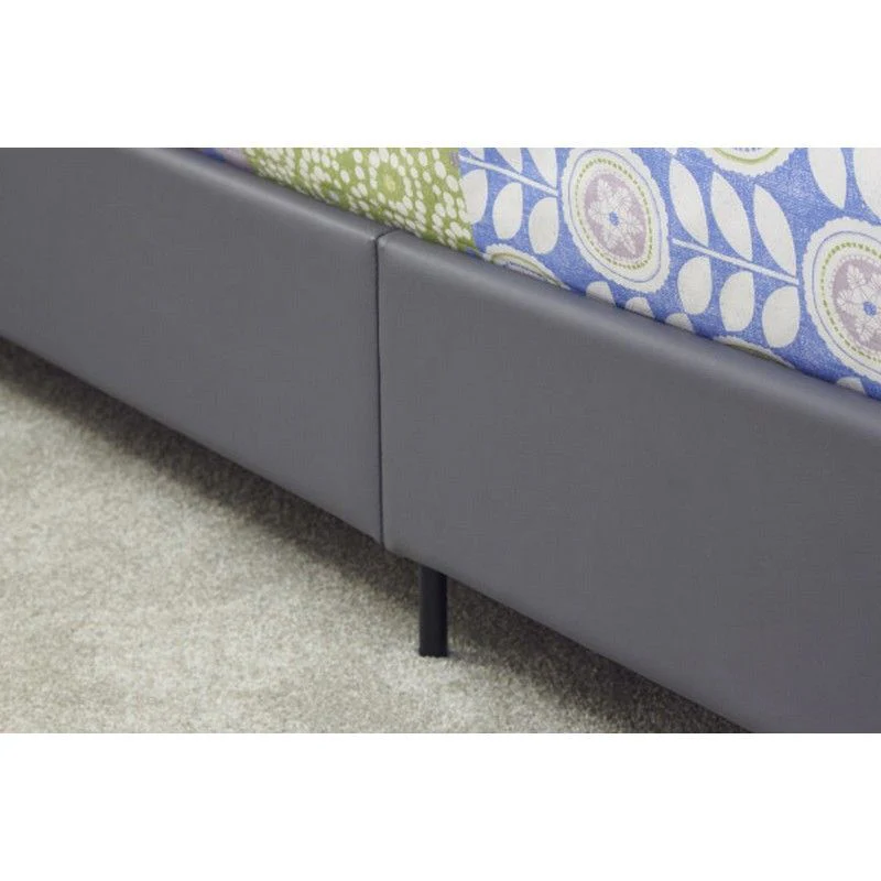 Bugi Single Bed Faux Leather Grey 3 x 7ft - Image 4