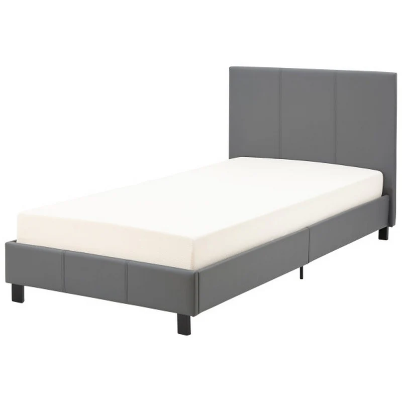 Bugi Single Bed Faux Leather Grey 3 x 7ft - Image 6