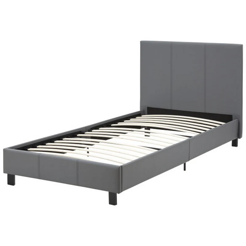 Bugi Single Bed Faux Leather Grey 3 x 7ft - Image 7