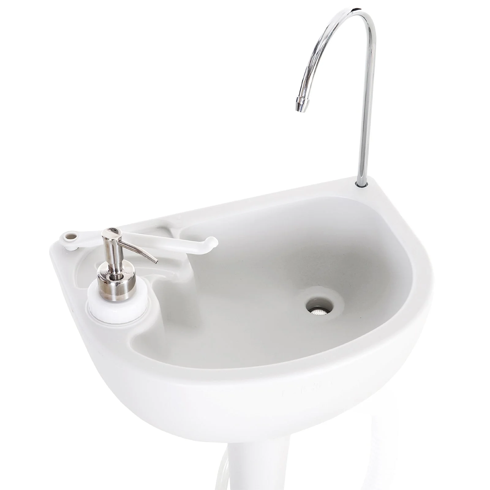 Camping Portable Handwash Sink w/ Towel Holder & Soap Dispenser Rolling Wheels Outdoor Drainage Equipment - Image 6