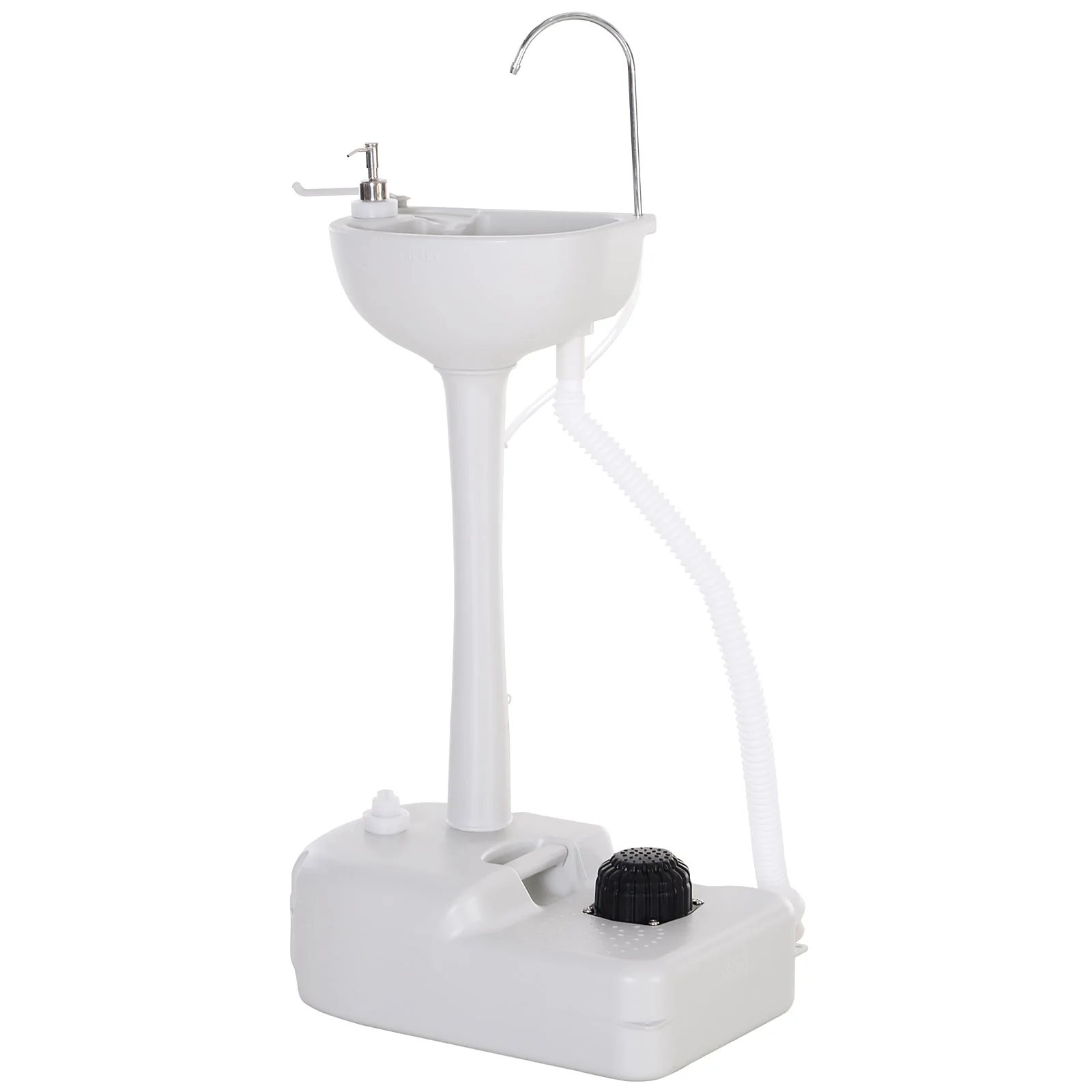 Camping Portable Handwash Sink w/ Towel Holder & Soap Dispenser Rolling Wheels Outdoor Drainage Equipment - Image 9
