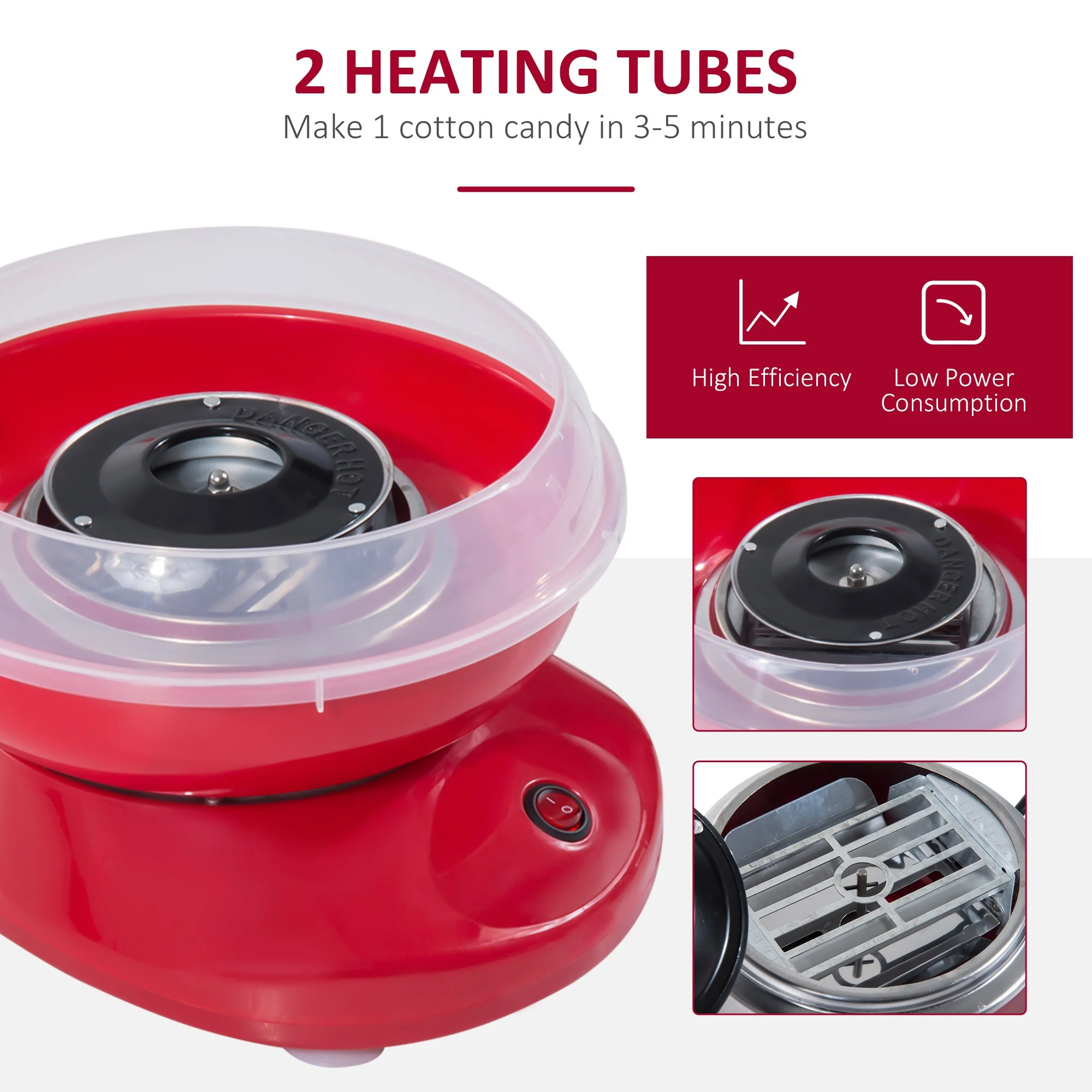 Candy Floss Machine Electric Cotton Candy Maker Gadgetry 450W Red - Image 3