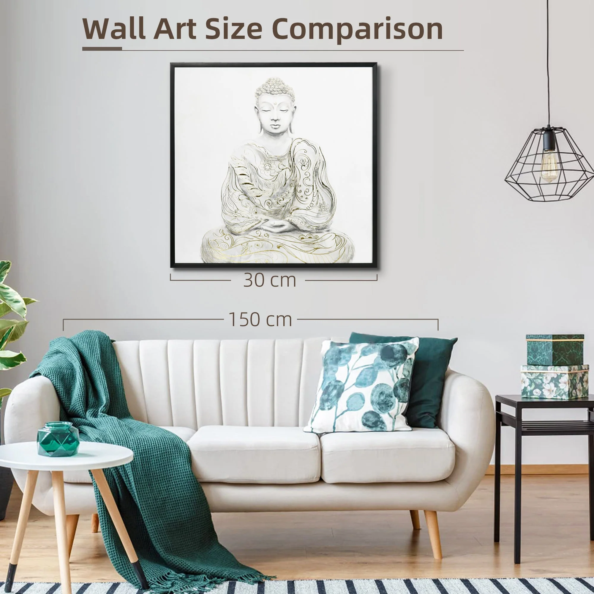 Canvas Wall Art Gold Textured Buddha Sit in Meditation - Image 6