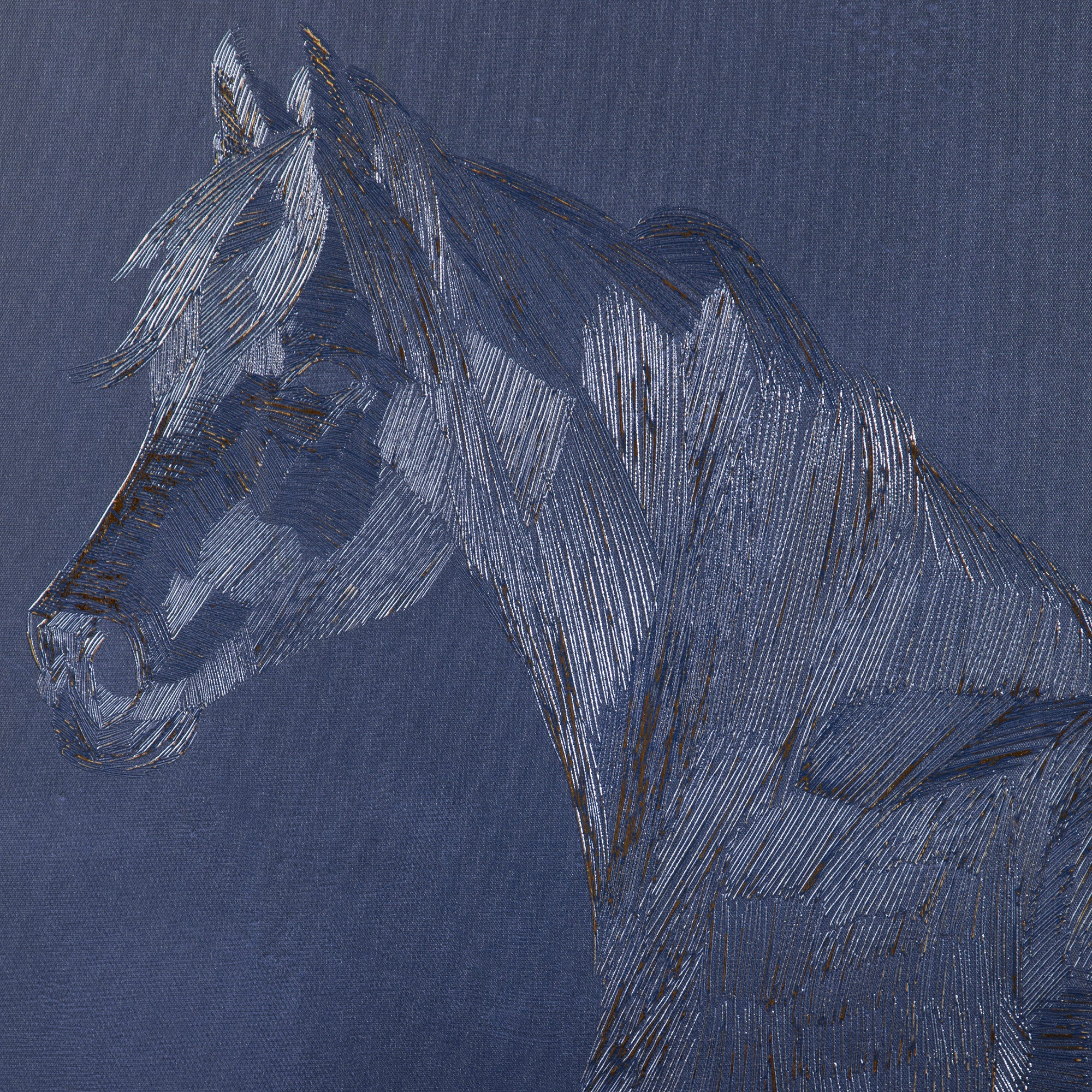 Canvas Wall Art Gold Textured Horse - Image 8