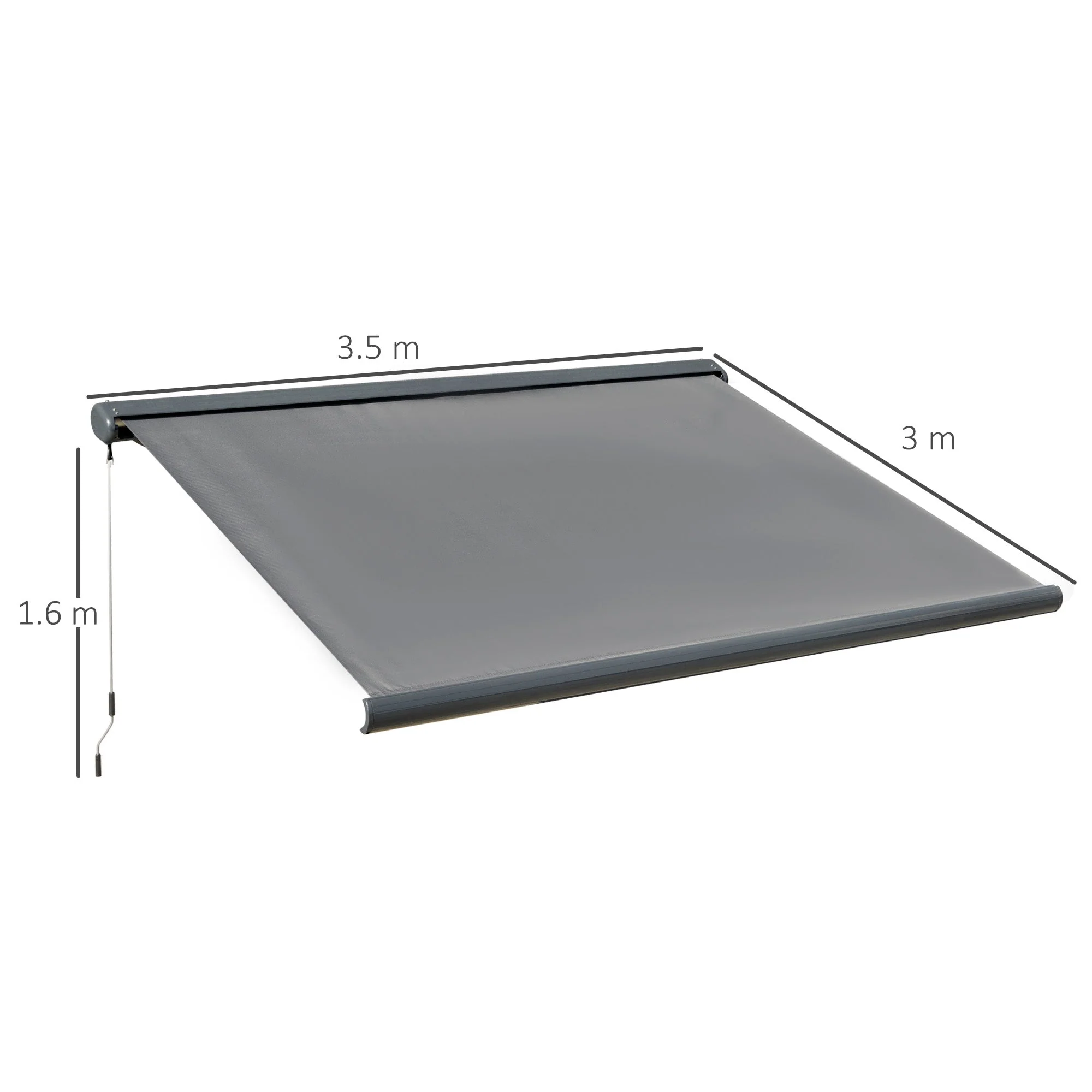 Cassette Electric Manual Awning Door Window Retractable Canopy w/ R/C - Image 2