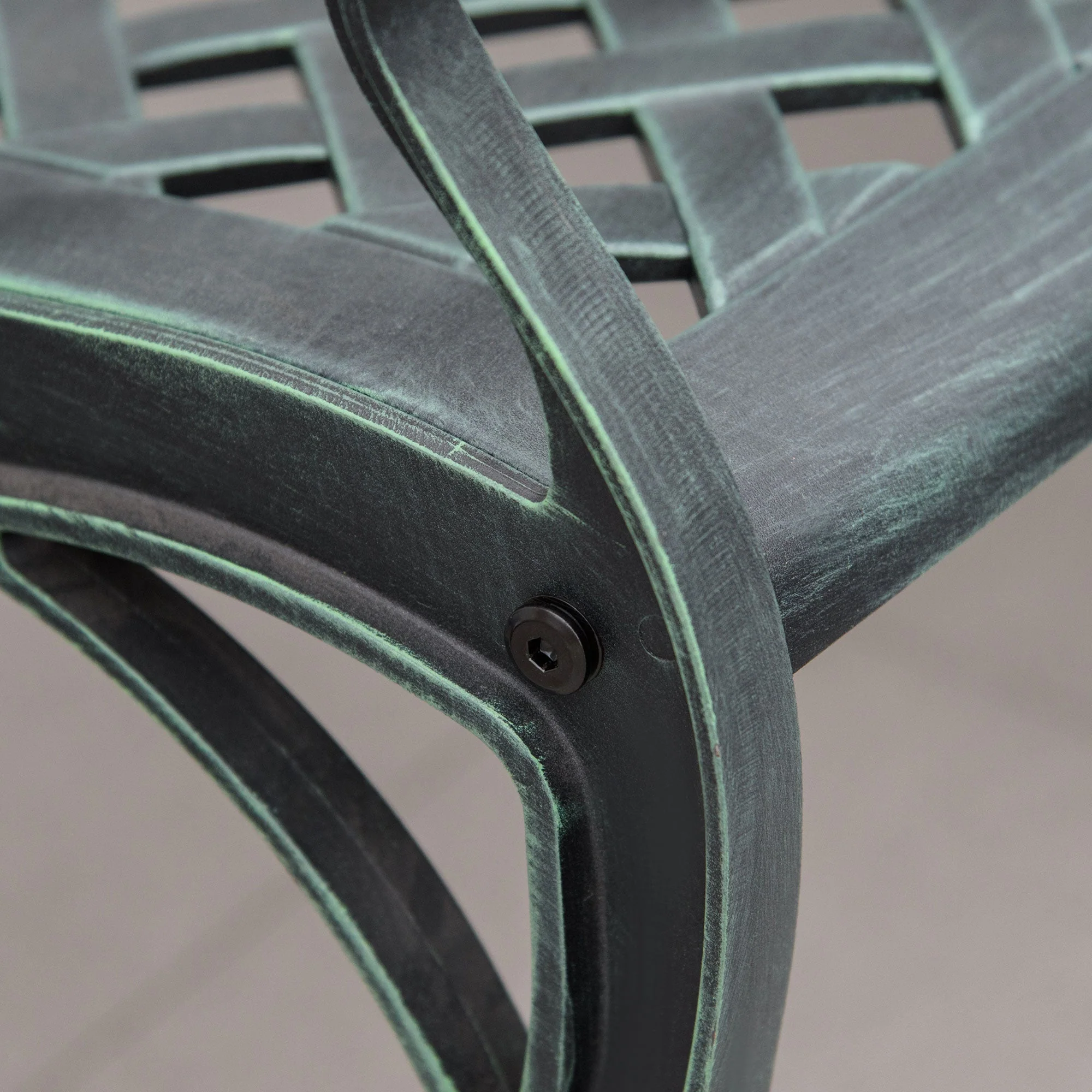 Cast Aluminium Garden Bench 2 Seater Antique Loveseat for Outdoor Patio Porch Park - Image 5