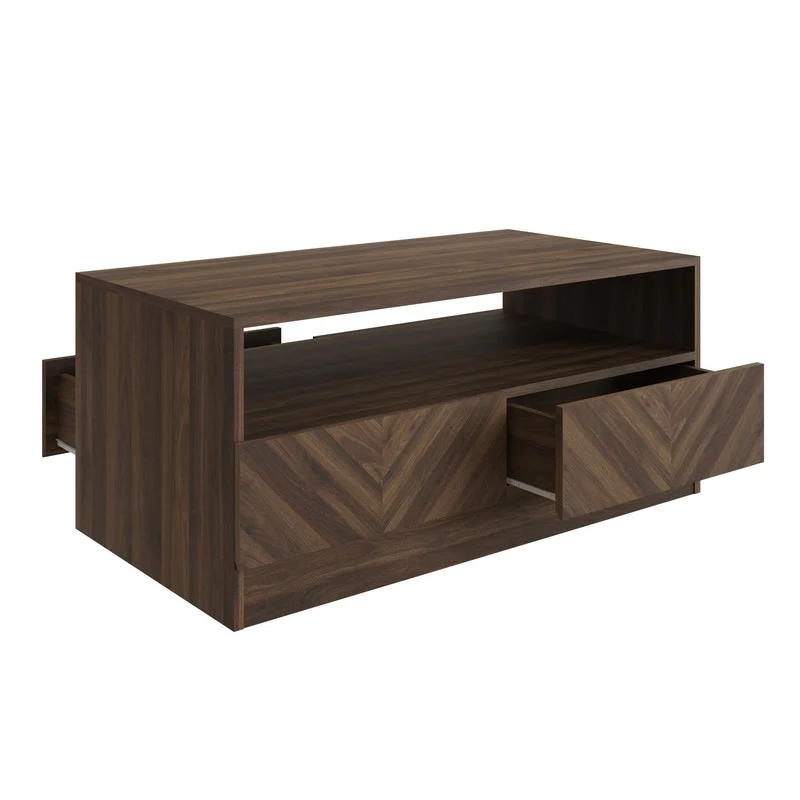 Catania Coffee Table Dark Brown 1 Shelf 4 Drawers - Image 7