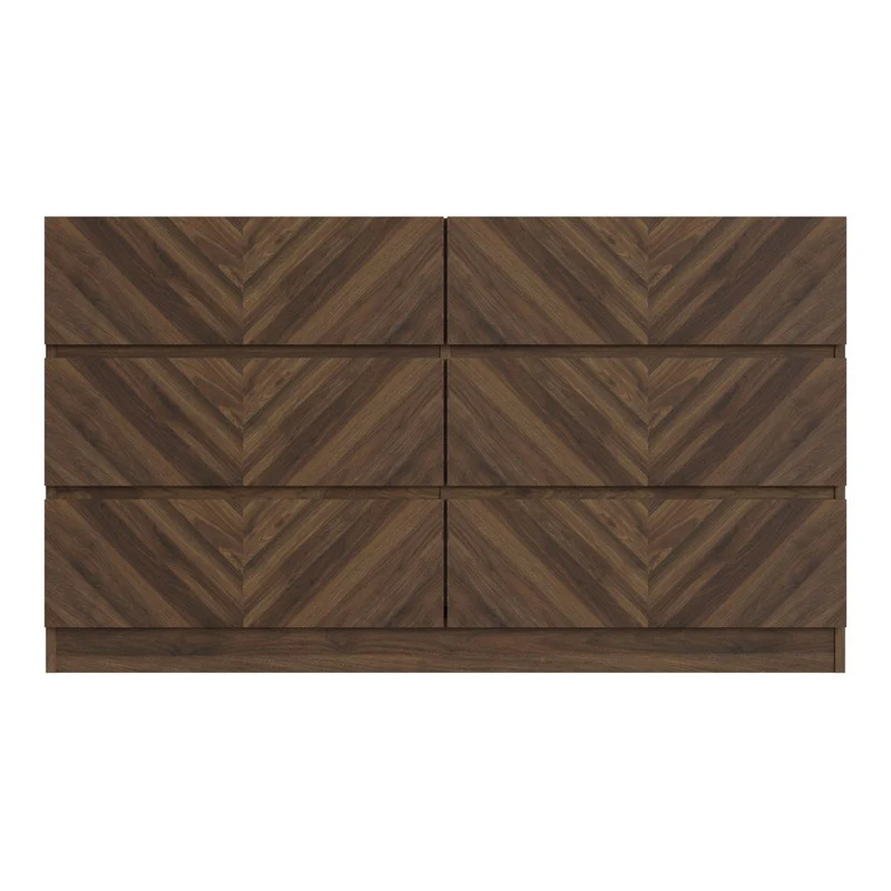 Catania Large Chest of Drawers Dark Brown 6 Drawers - Image 4