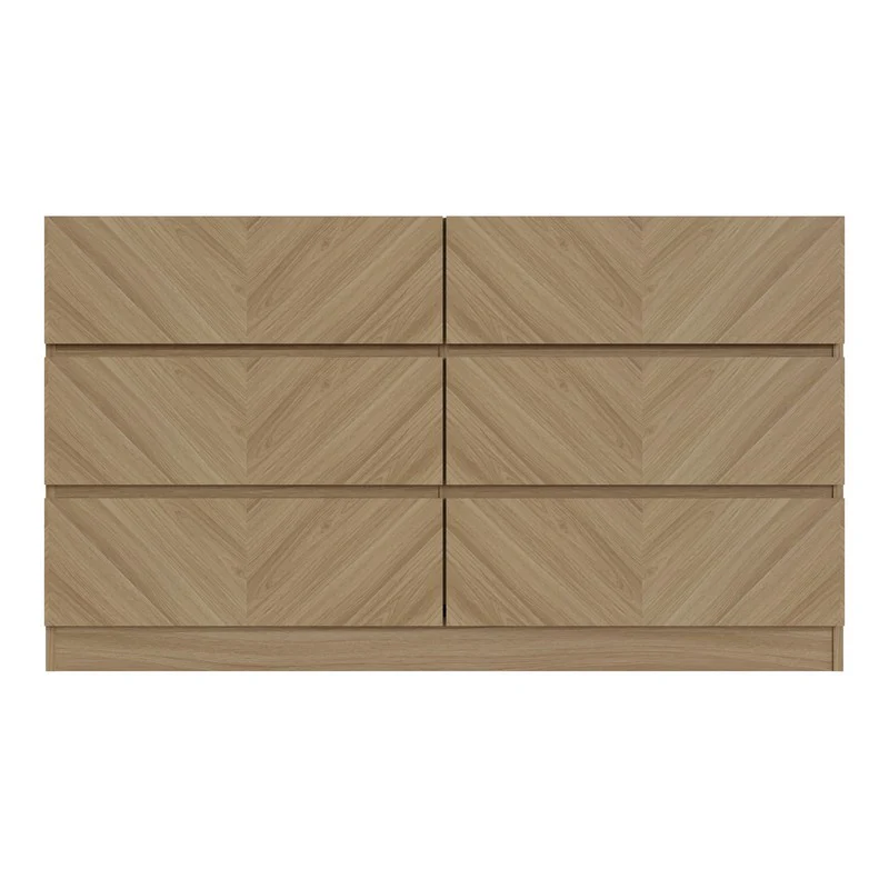 Catania Large Chest of Drawers Light Brown 6 Drawers - Image 4