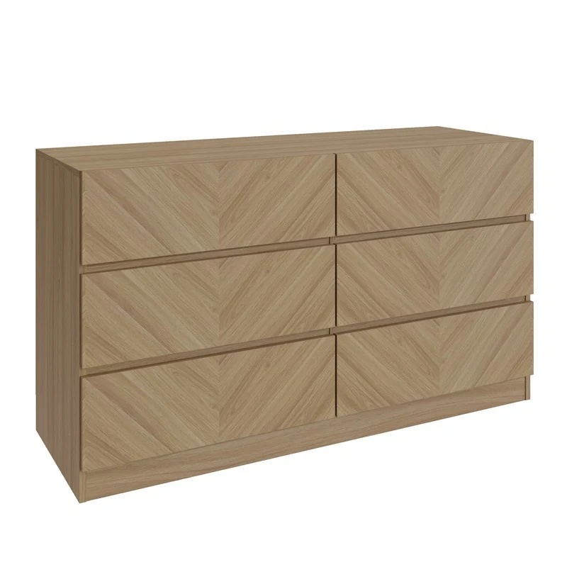 Catania Large Chest of Drawers Light Brown 6 Drawers - Image 5