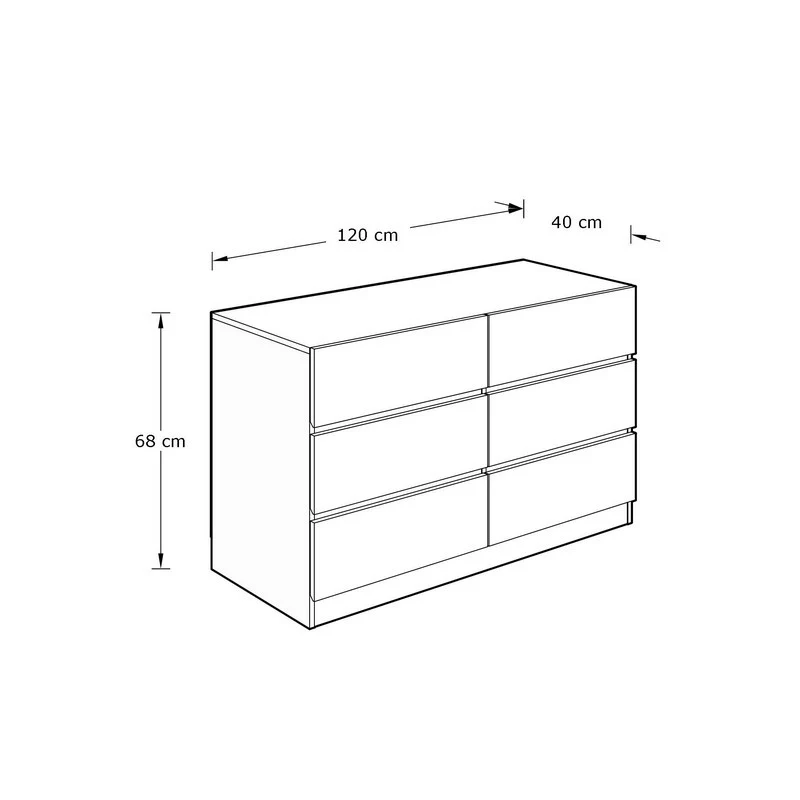 Catania Large Chest of Drawers Light Brown 6 Drawers - Image 6