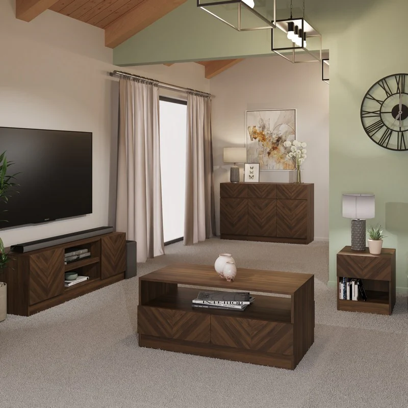 Catania Sideboard Dark Brown 2 Doors 2 Shelves 2 Drawers - Image 2