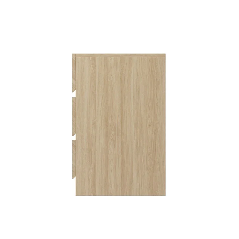 Catania Slim Bedside Table Light Brown 3 Drawers - Image 3