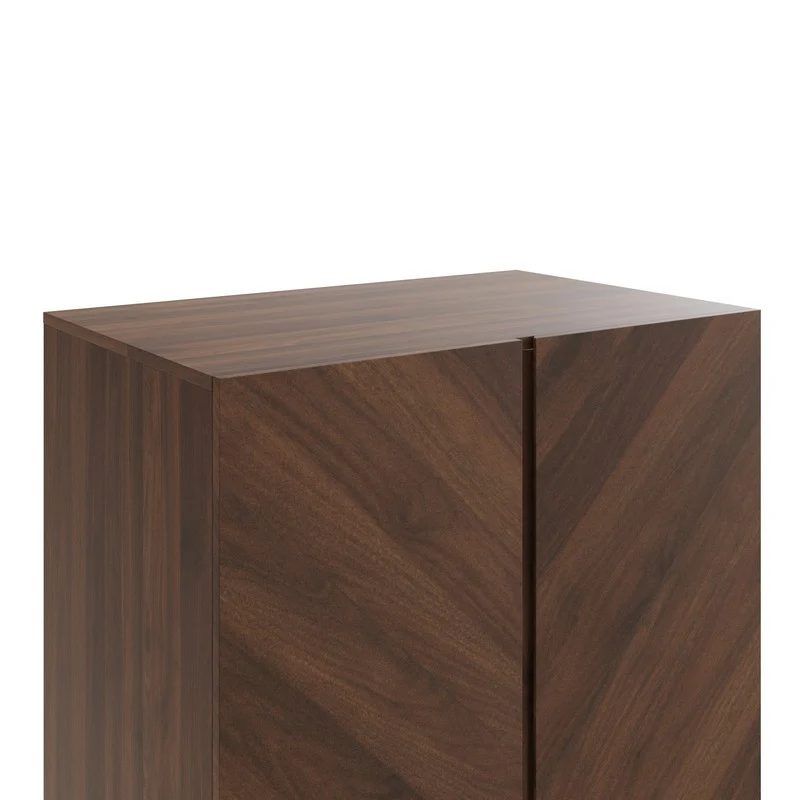 Catania Tall Wardrobe Dark Brown 2 Doors 1 Drawer - Image 5