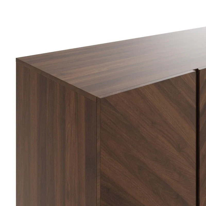 Catania Tall Wardrobe Dark Brown 3 Doors 3 Drawers - Image 5