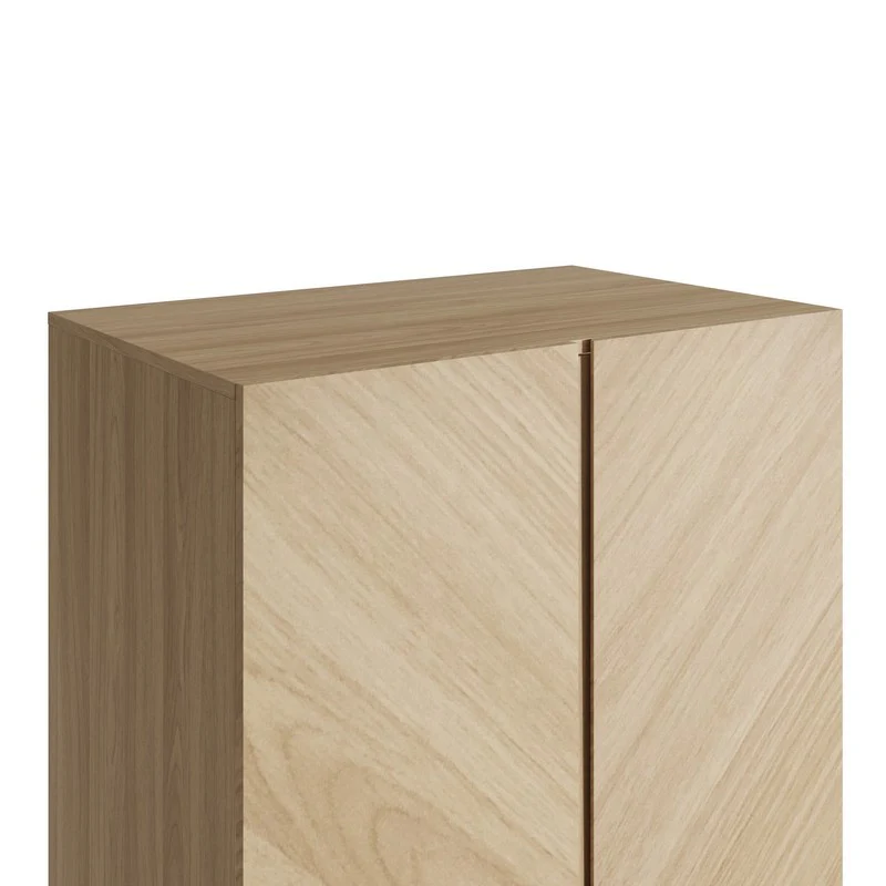 Catania Tall Wardrobe Light Brown 2 Doors 1 Drawer - Image 5