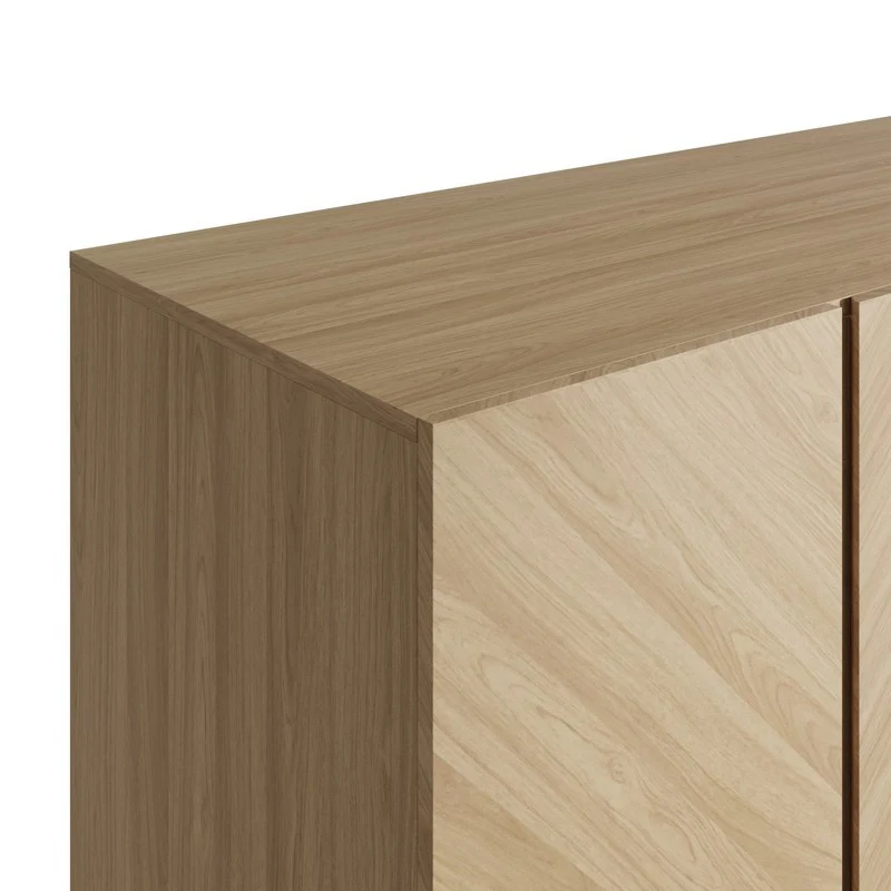 Catania Tall Wardrobe Light Brown 3 Doors 4 Drawers - Image 5