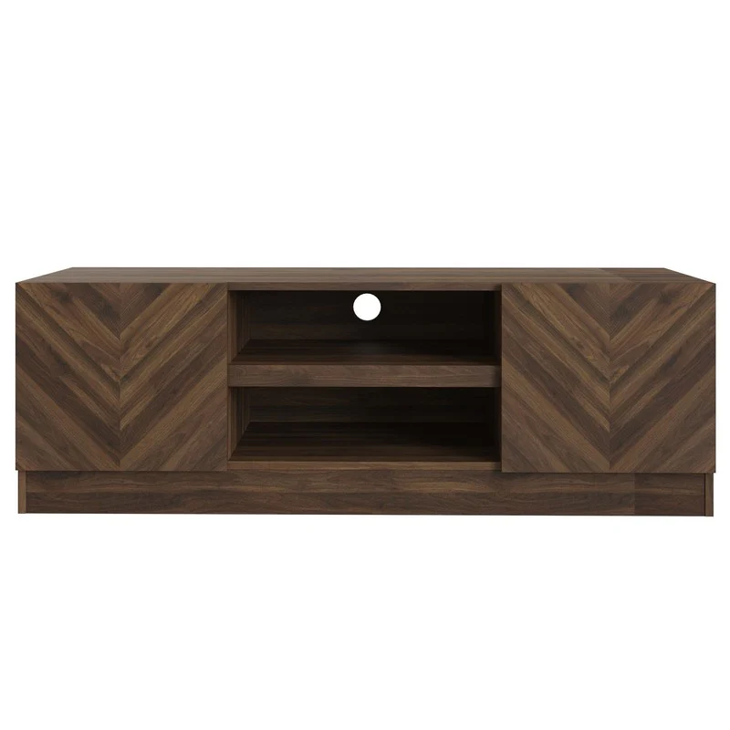 Catania TV Unit Dark Brown 3 Shelves 2 Doors - Image 4