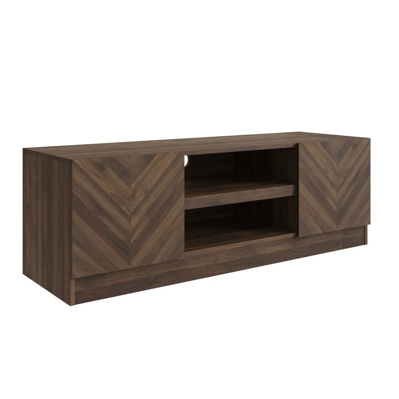 Catania TV Unit Dark Brown 3 Shelves 2 Doors - Image 5