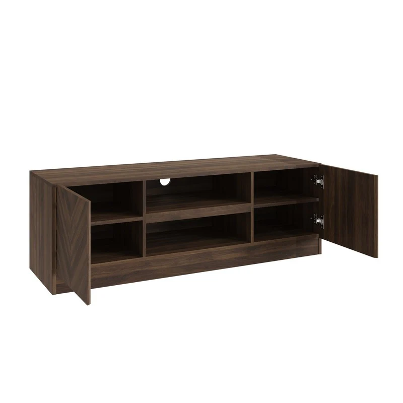 Catania TV Unit Dark Brown 3 Shelves 2 Doors - Image 6