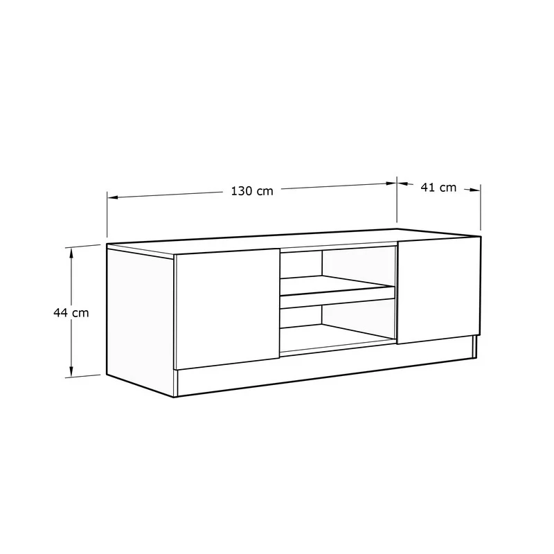 Catania TV Unit Dark Brown 3 Shelves 2 Doors - Image 7