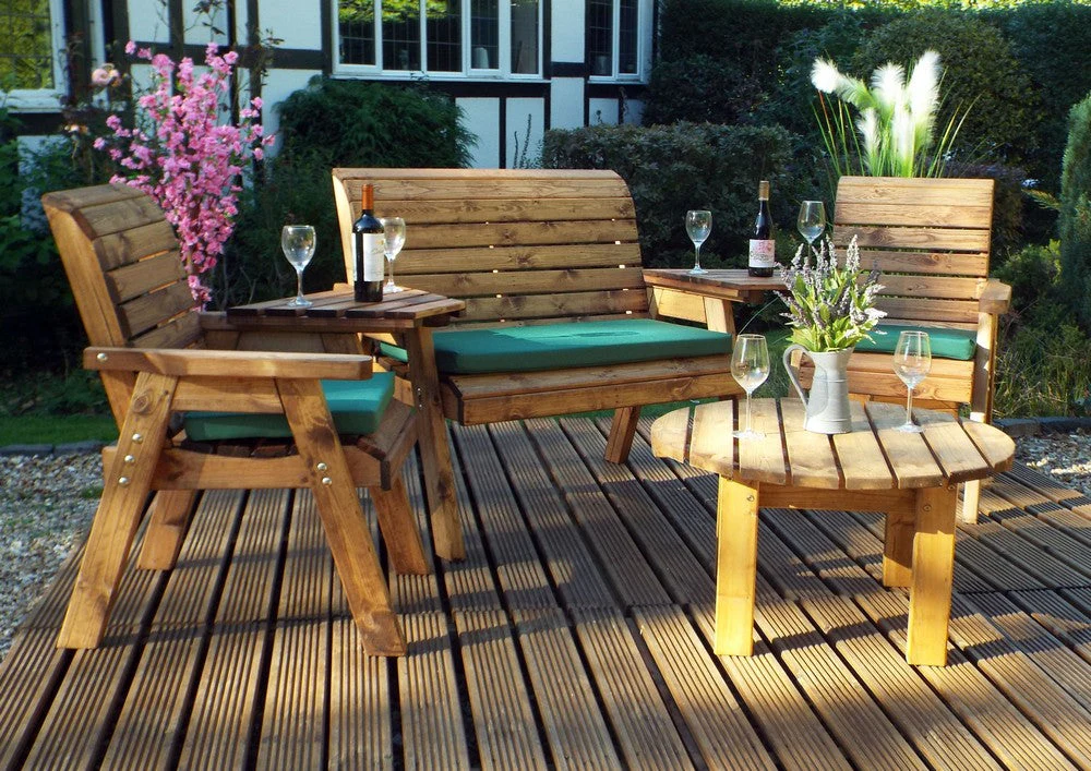 Charles Taylor 4 Seat Circular Table Combi Scandinavian Redwood Garden Furniture - Image 6