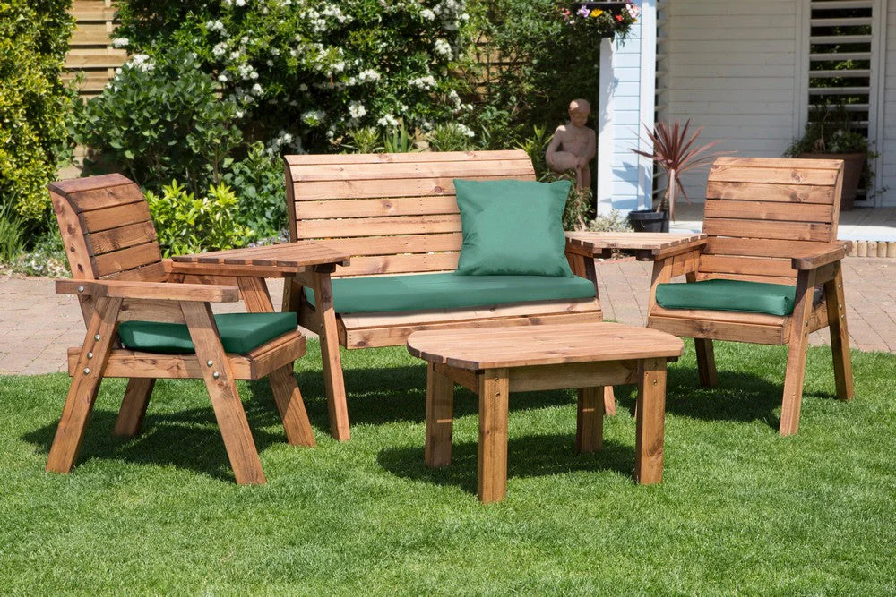 Charles Taylor 4 Seat Rectangular Table Combi Scandinavian Redwood Garden Furniture - Image 3