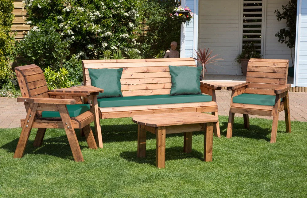 Charles Taylor 5 Seat Rectangular Table Combi Scandinavian Redwood Garden Furniture - Image 3