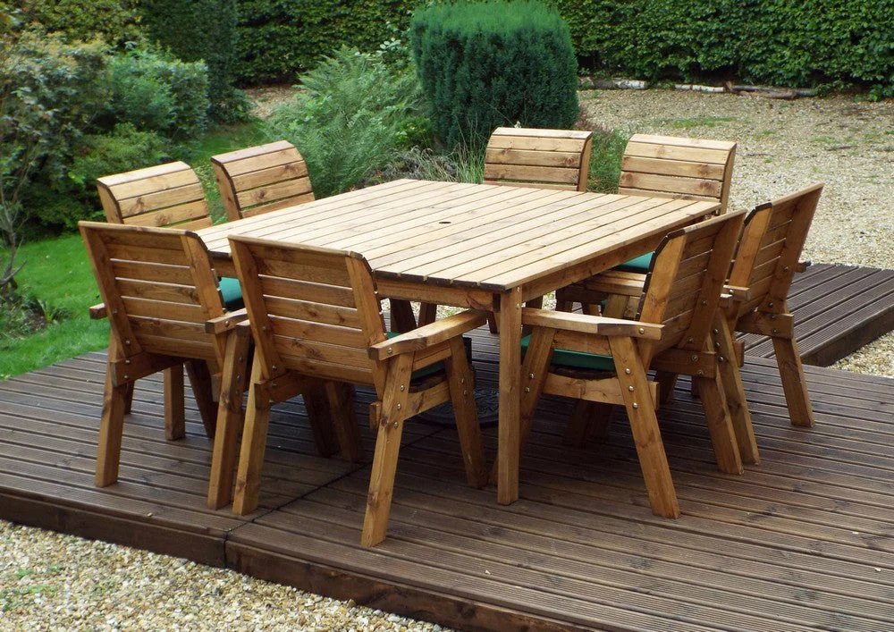Charles Taylor 8 Seat Deluxe Chair Scandinavian Redwood Square Garden Furniture - Image 10