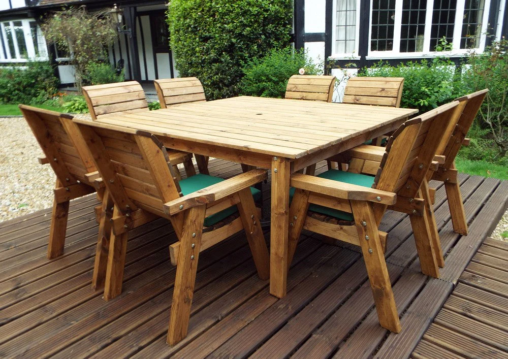 Charles Taylor 8 Seat Deluxe Chair Scandinavian Redwood Square Garden Furniture - Image 11