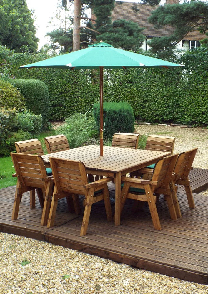 Charles Taylor 8 Seat Deluxe Chair Scandinavian Redwood Square Garden Furniture - Image 12