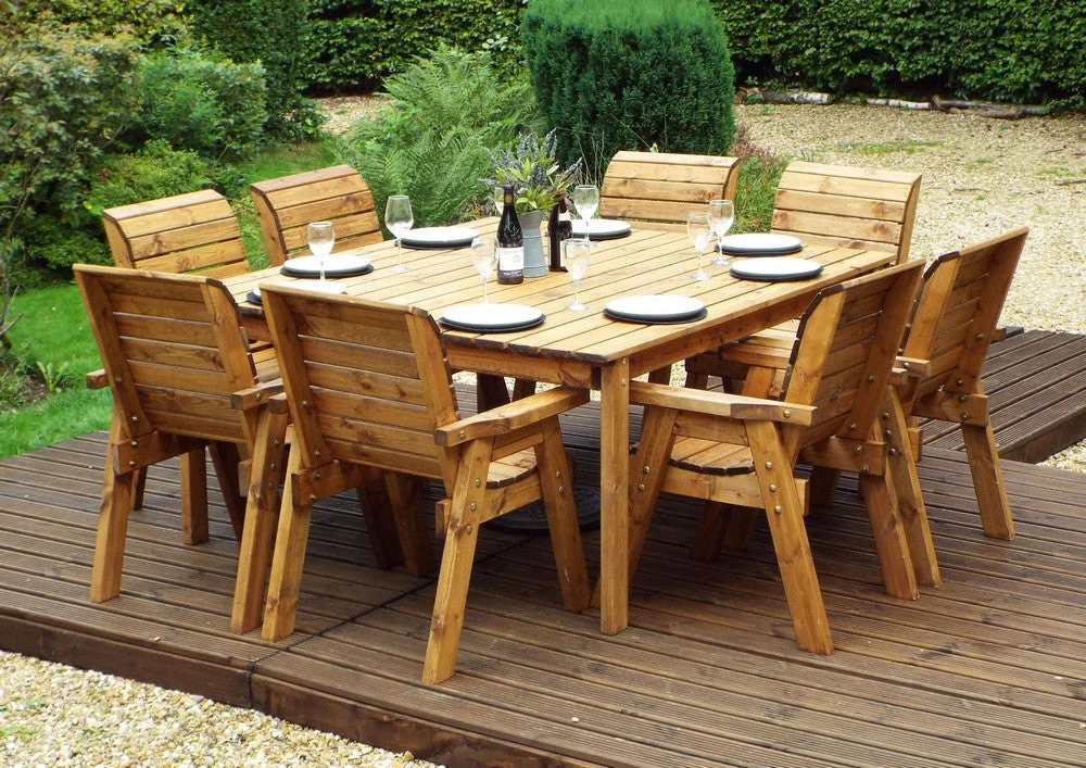 Charles Taylor 8 Seat Deluxe Chair Scandinavian Redwood Square Garden Furniture - Image 7