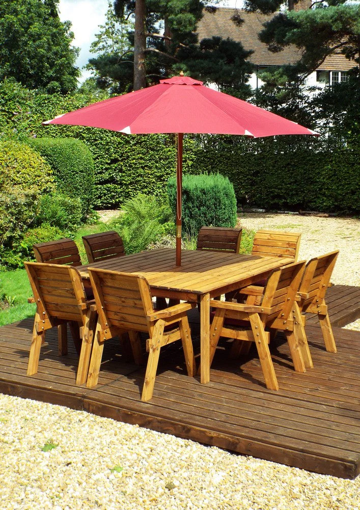 Charles Taylor 8 Seat Deluxe Chair Scandinavian Redwood Square Garden Furniture - Image 9