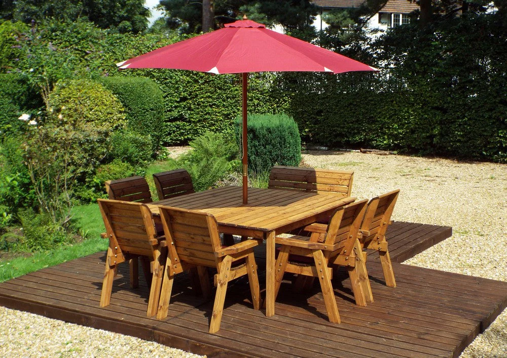 Charles Taylor 8 Seat Deluxe Scandinavian Redwood Square Combi Garden Furniture - Image 10