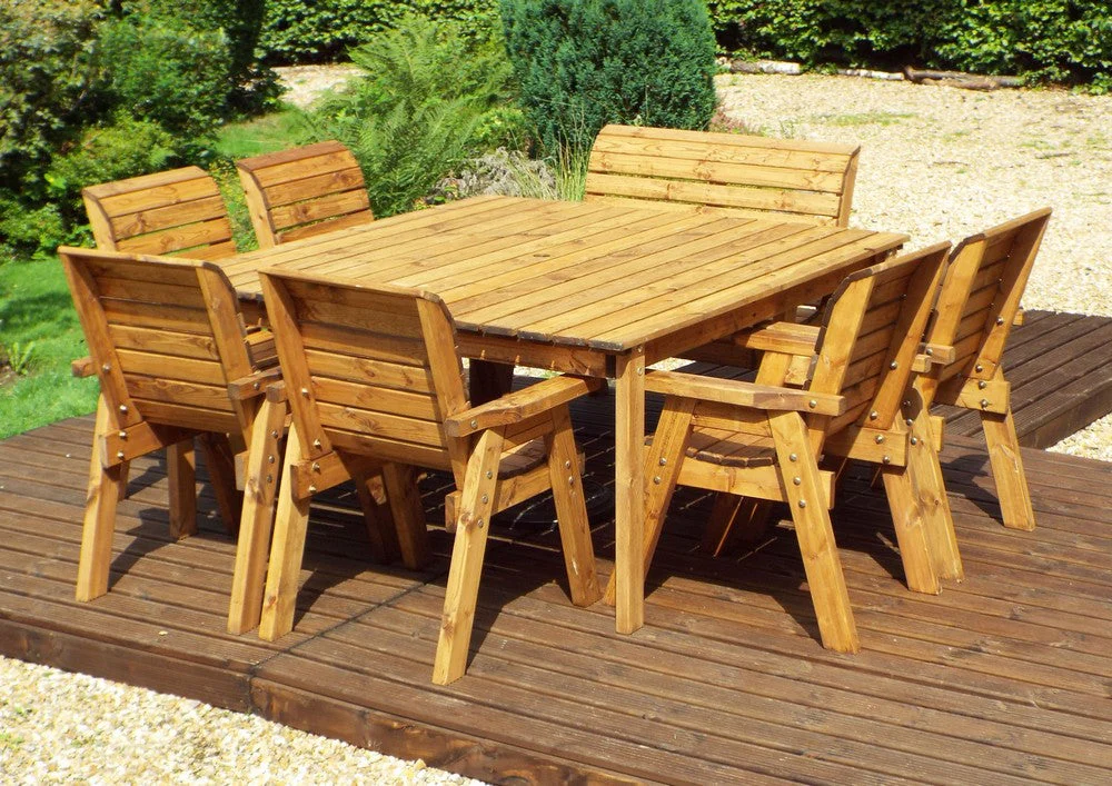 Charles Taylor 8 Seat Deluxe Scandinavian Redwood Square Combi Garden Furniture - Image 3