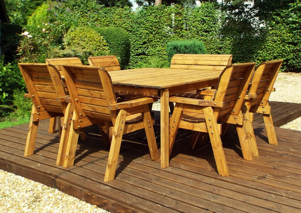 Charles Taylor 8 Seat Deluxe Scandinavian Redwood Square Combi Garden Furniture - Image 5
