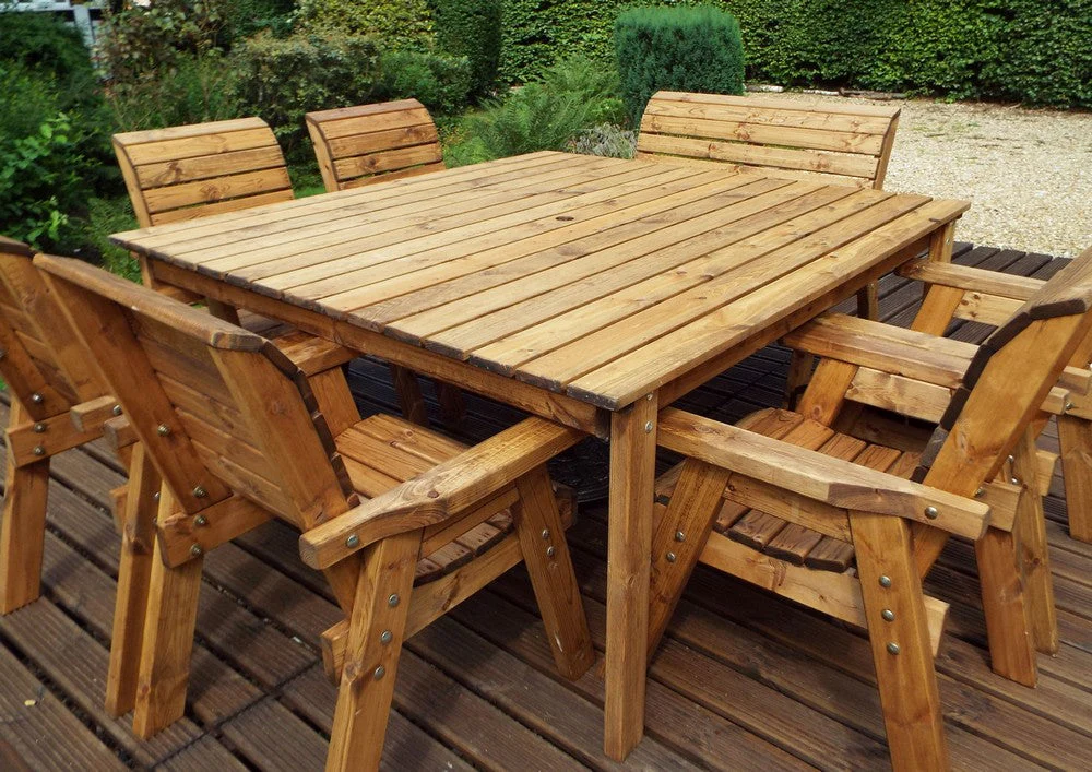 Charles Taylor 8 Seat Deluxe Scandinavian Redwood Square Combi Garden Furniture - Image 6