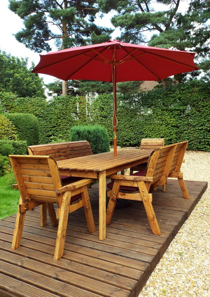 Charles Taylor 8 Seat Rectangular Table Combi Scandinavian Redwood Garden Furniture - Image 14