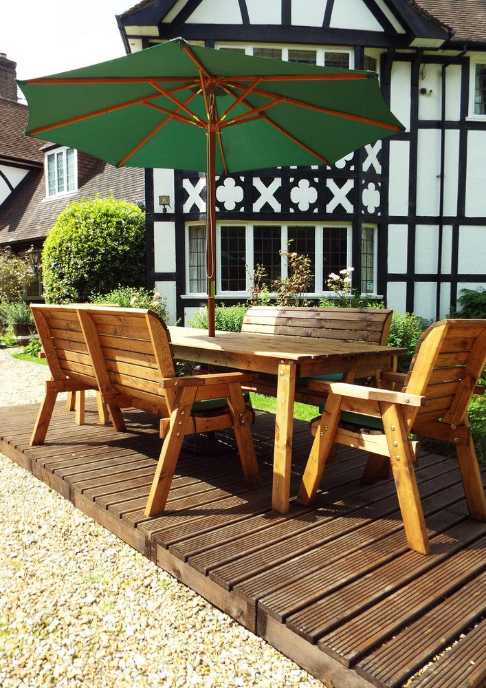 Charles Taylor 8 Seat Rectangular Table Combi Scandinavian Redwood Garden Furniture - Image 15